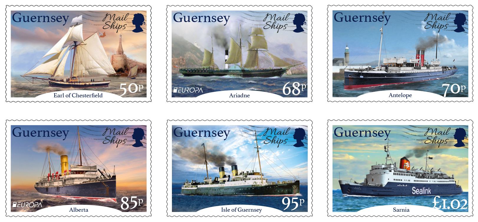Guernsey Post to issue EUROPA stamps depicting Mail and Packet Ships